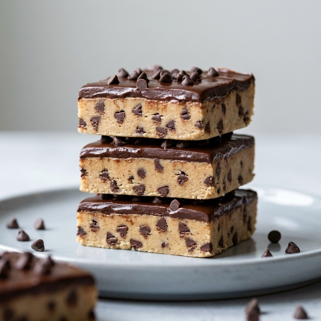 No Bake Chocolate Chip Cookie Dough Bars | Easy Edible Cookie Dough Dessert