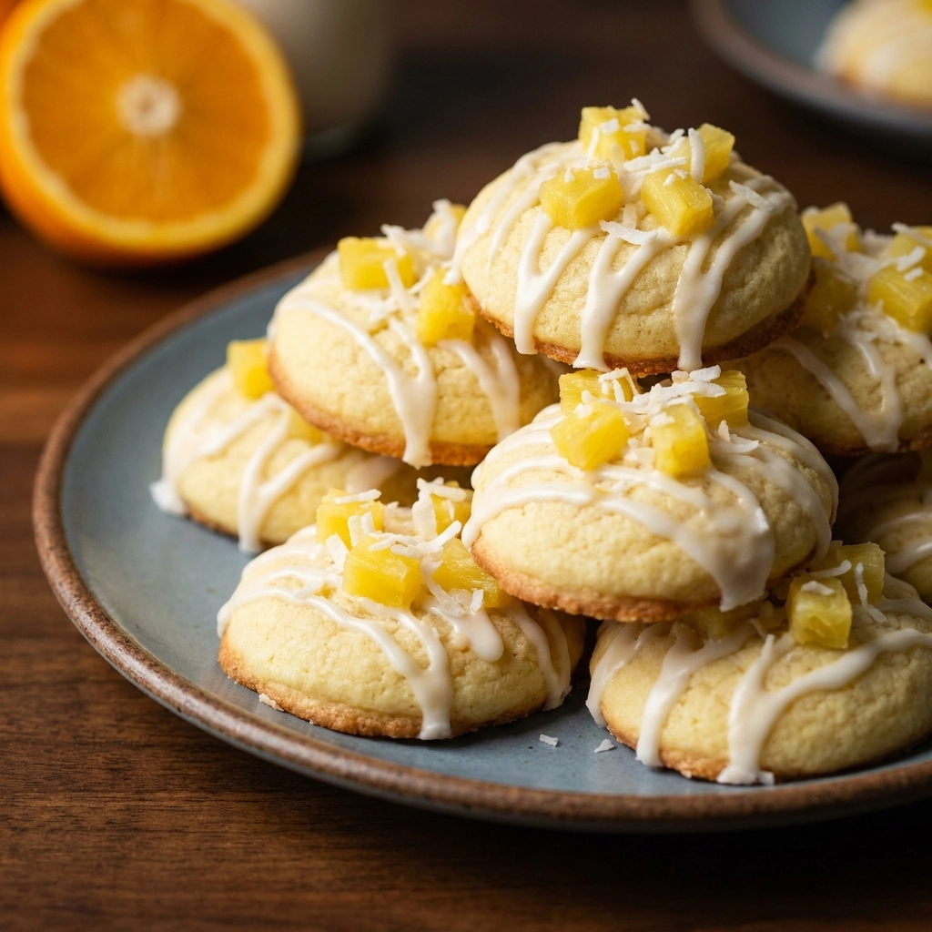 Tropical Pineapple Cookies with a Golden Glaze | Easy Summer Dessert Recipe