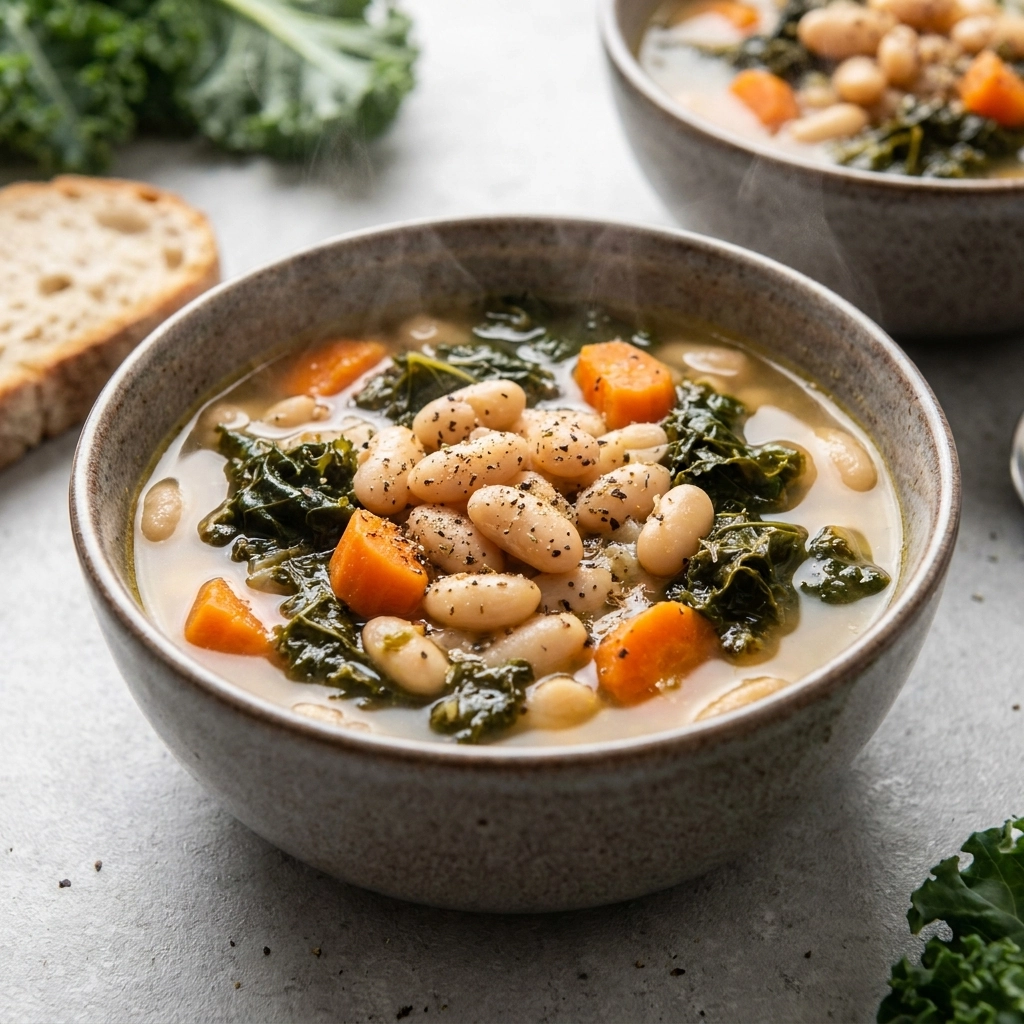 The Coziest Tuscan White Bean & Kale Soup Recipe | Healthy Winter Soup
