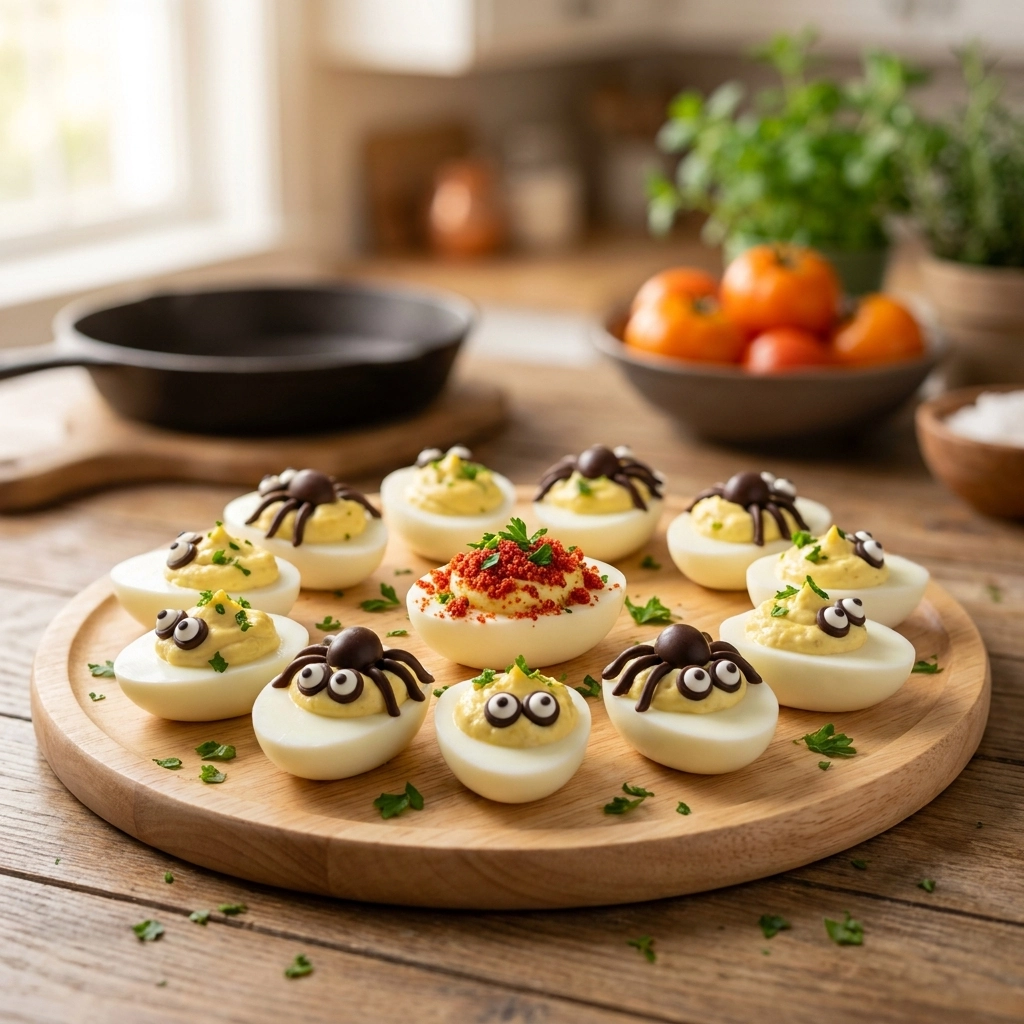 Spooky Spider Deviled Eggs Recipe for Halloween Fun | Easy Halloween Appetizers