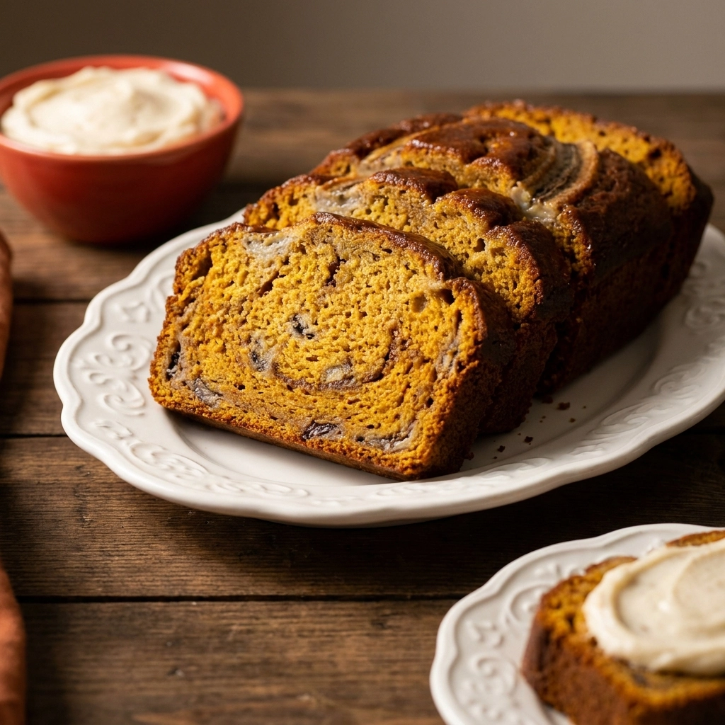 Pumpkin Banana Bread with Browned Butter Cream Cheese Frosting | Fall Dessert Recipe