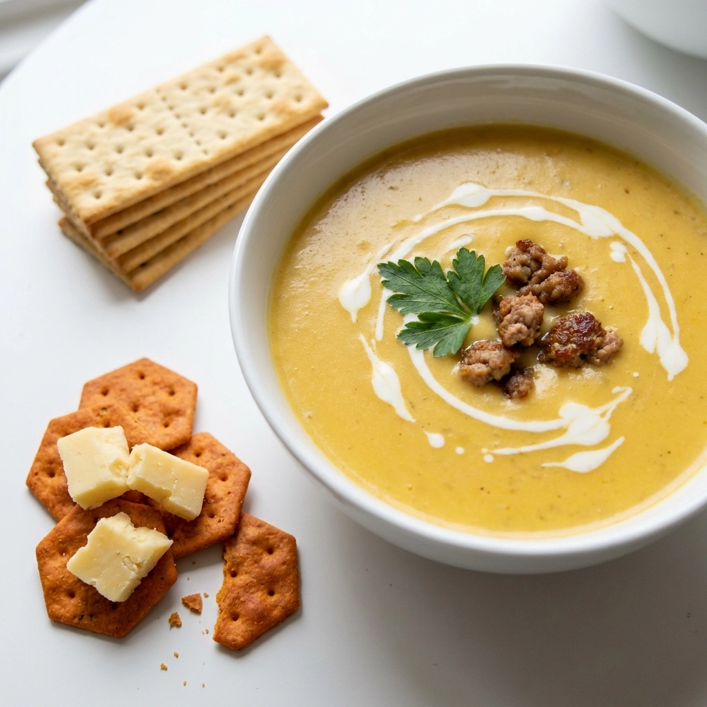 Hearty Potato Cheddar Soup with Italian Sausage | Easy Comfort Food Dinner