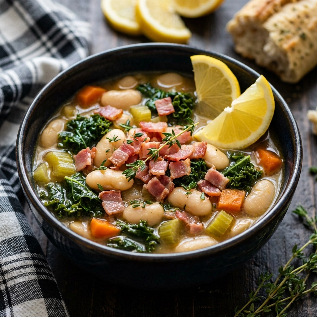 Creamy Butter Bean Soup with Smoked Bacon | Easy Healthy Comfort Food Recipe