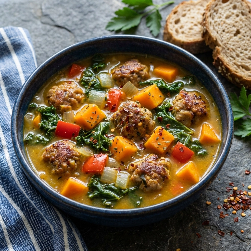 Creamy Sausage and Sweet Potato Soup | Cozy Autumn Comfort Food Recipe