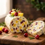 Festive Pineapple-Cranberry Cheddar Cheese Log | Holiday Appetizer Idea
