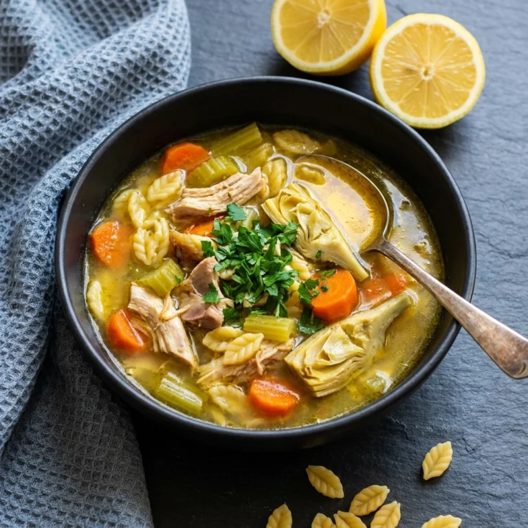 Bright and Bold Lemon Artichoke Chicken Soup | Healthy Mediterranean Soup Recipe