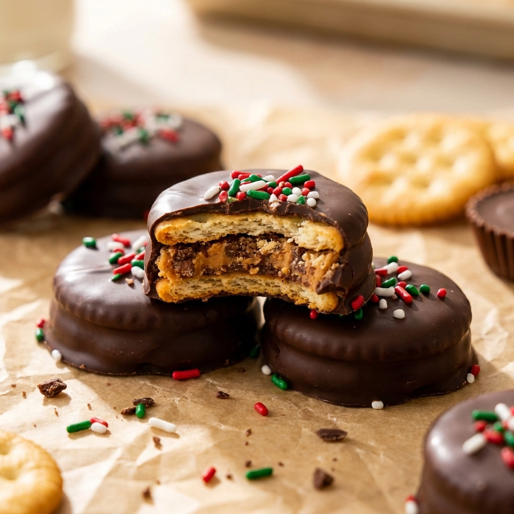 Reese Cup Ritz Cracker Cookies | Easy Peanut Butter Dessert Recipe