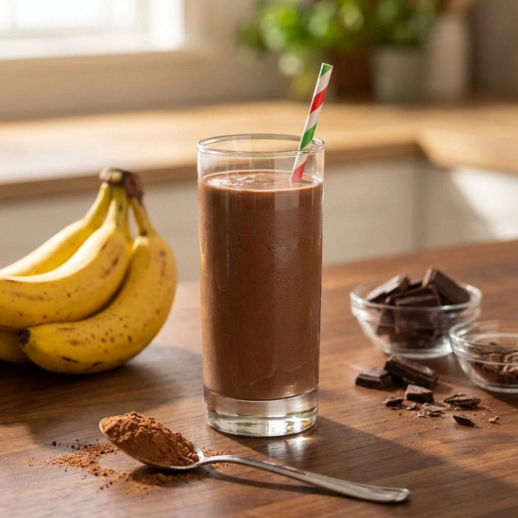 Creamy Chocolate Smoothie Recipe No Banana | Healthy Dairy Free Breakfast Shake