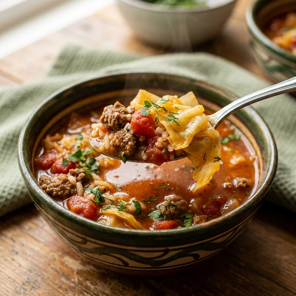 Cozy Slow Cooker Cabbage Roll Soup | Easy Comfort Food Dinner Idea