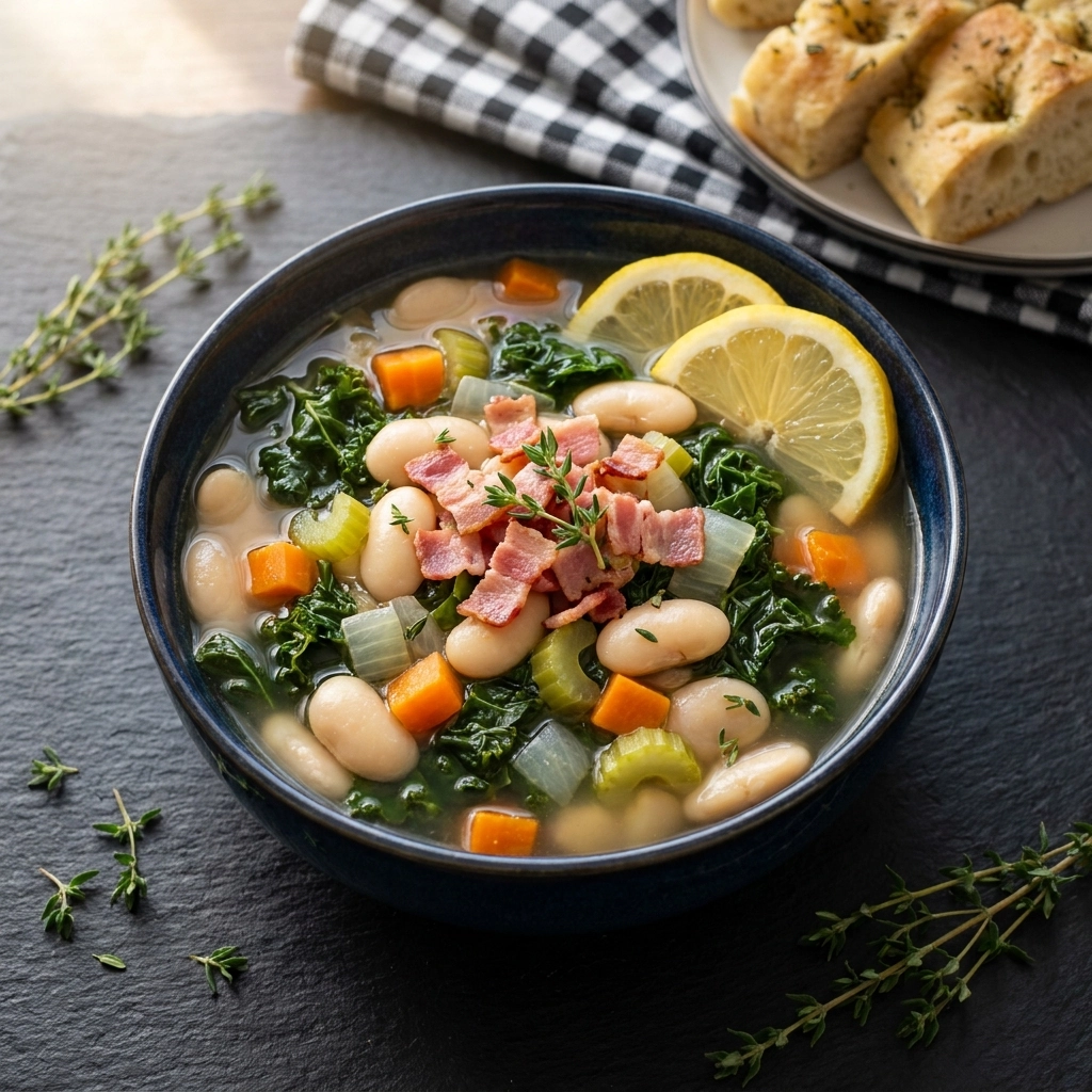 Creamy Butter Bean Soup with Smoked Bacon | Easy Healthy Comfort Food Recipe