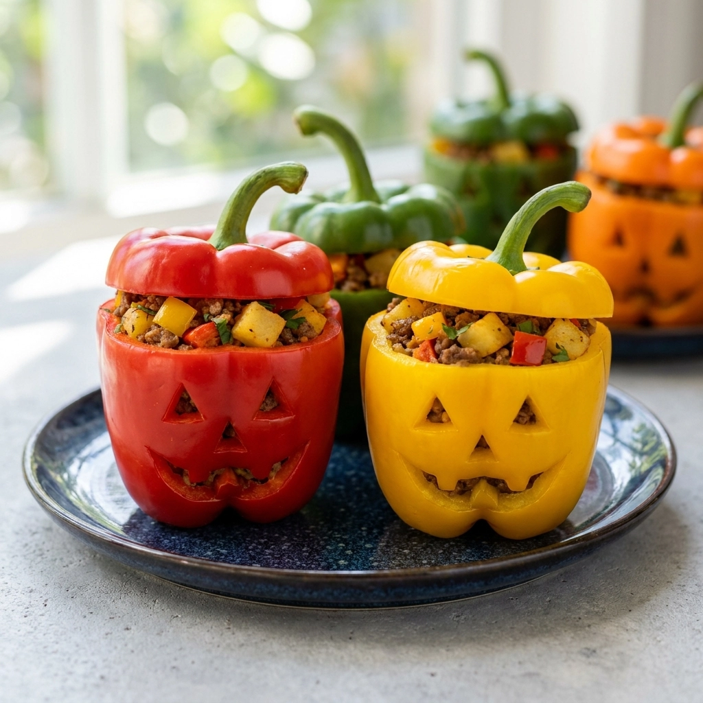 Spooky Bell Peppers: Fun Halloween Recipe Ideas | Easy Halloween Appetizer Recipes