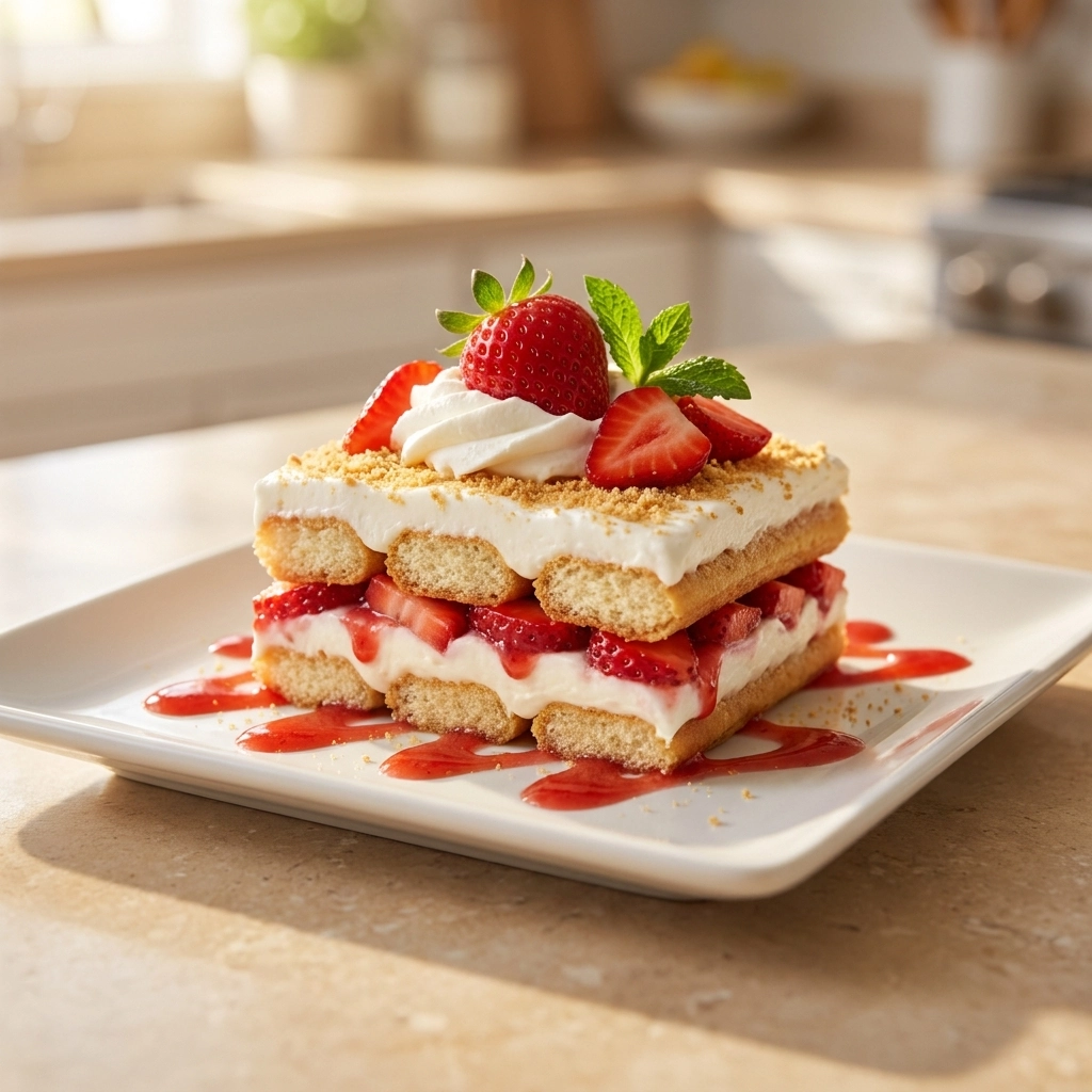 Creamy Strawberry Cheesecake Lasagna Dessert | Easy Strawberry Dessert Recipe