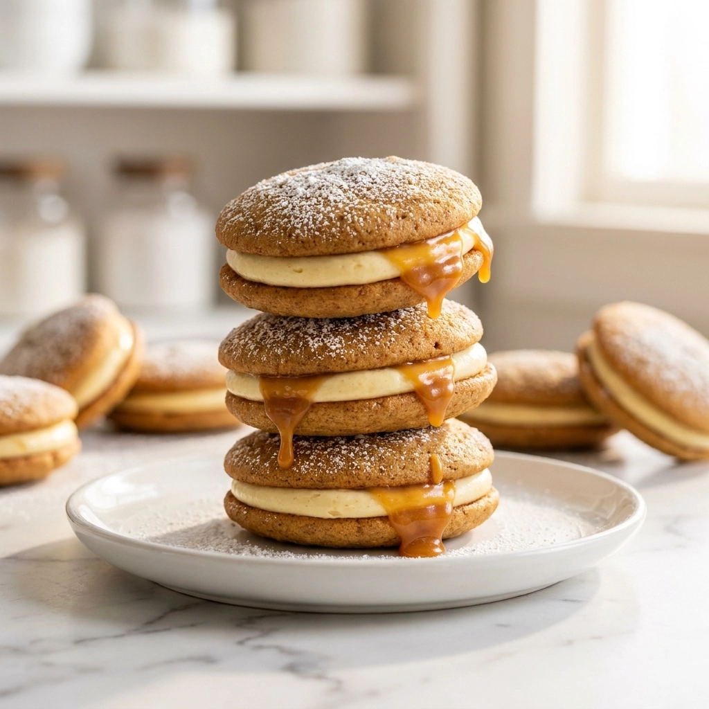 Best Apple Cider Whoopie Pie Cookies with Caramel Filling | Fall Dessert Recipes