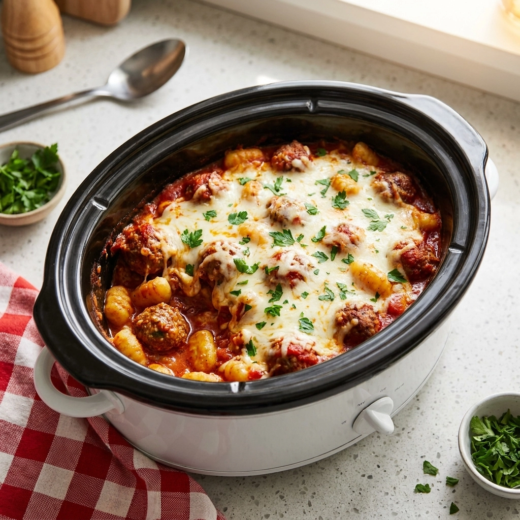 Cozy Slow Cooker Meatball Casserole | Easy Family Dinner Ideas