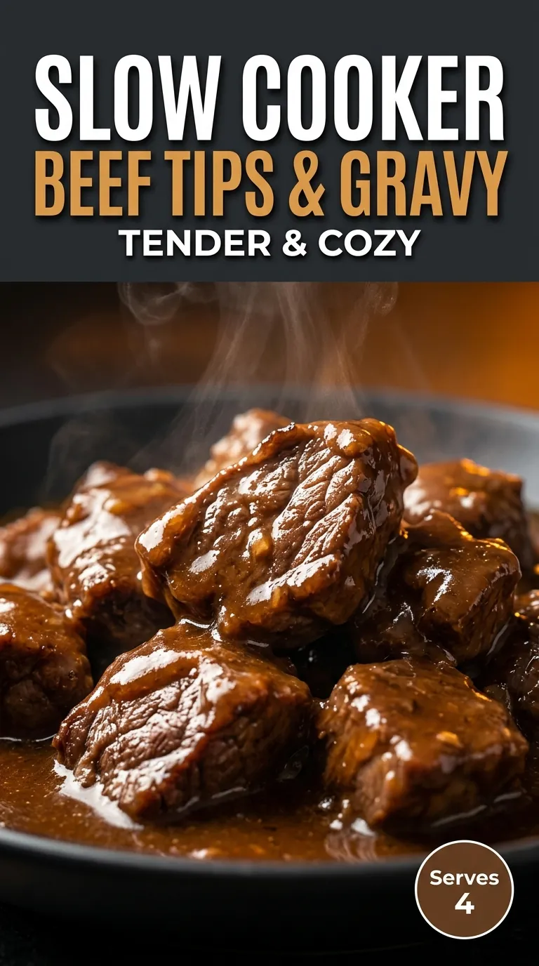 Tender beef tips in a rich brown gravy served in a bowl with mashed potatoes and fresh parsley garnish.