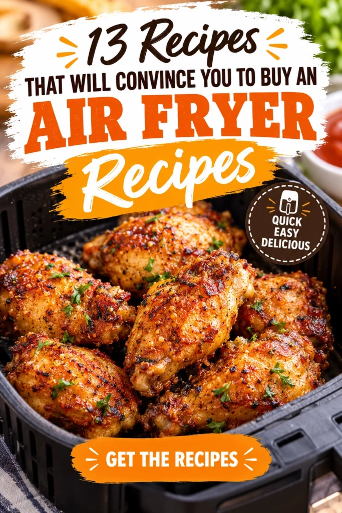Crispy golden brown chicken wings and seasoned potato wedges served on a platter with a side of dipping sauce.