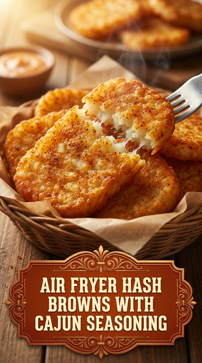 Crispy golden-brown cubed hash browns seasoned with Cajun spices, served in a bowl with fresh parsley garnish.