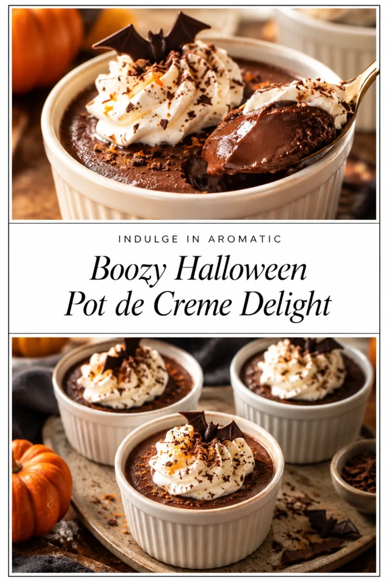 Creamy chocolate pot de creme in a glass jar topped with whipped cream, a cinnamon stick, and an orange slice.