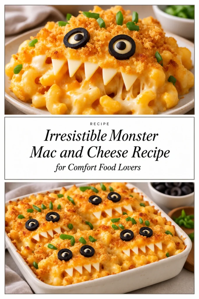 A cast iron skillet filled with creamy macaroni and cheese topped with a golden brown, melted cheese crust.