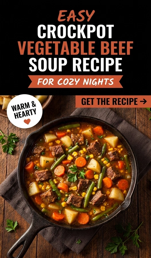 Easy Crockpot Vegetable Beef Soup Recipe for Cozy Nights | Slow Cooker Beef Stew recipe