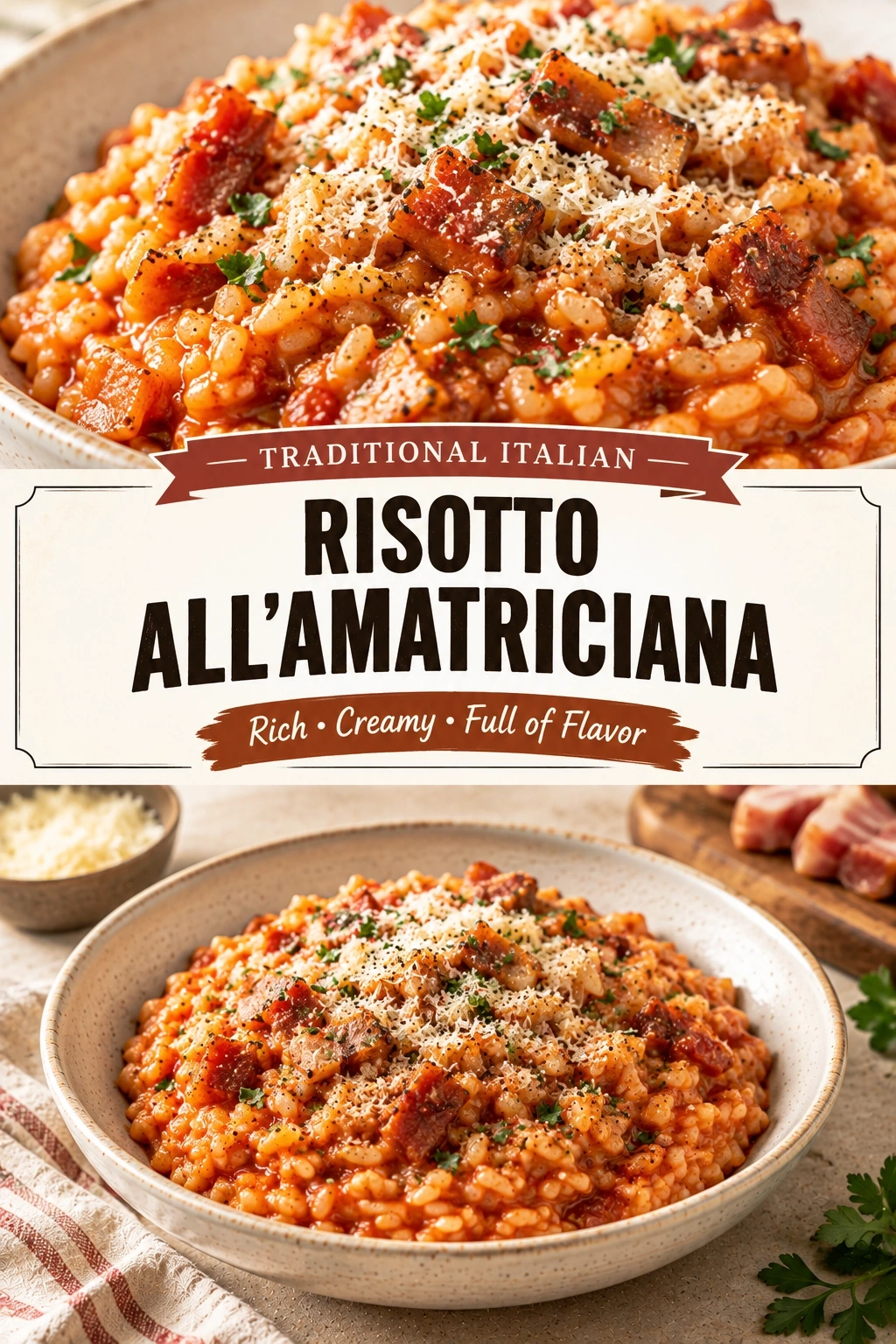 Creamy Risotto All’Amatriciana | Authentic Italian Comfort Food Dinner recipe