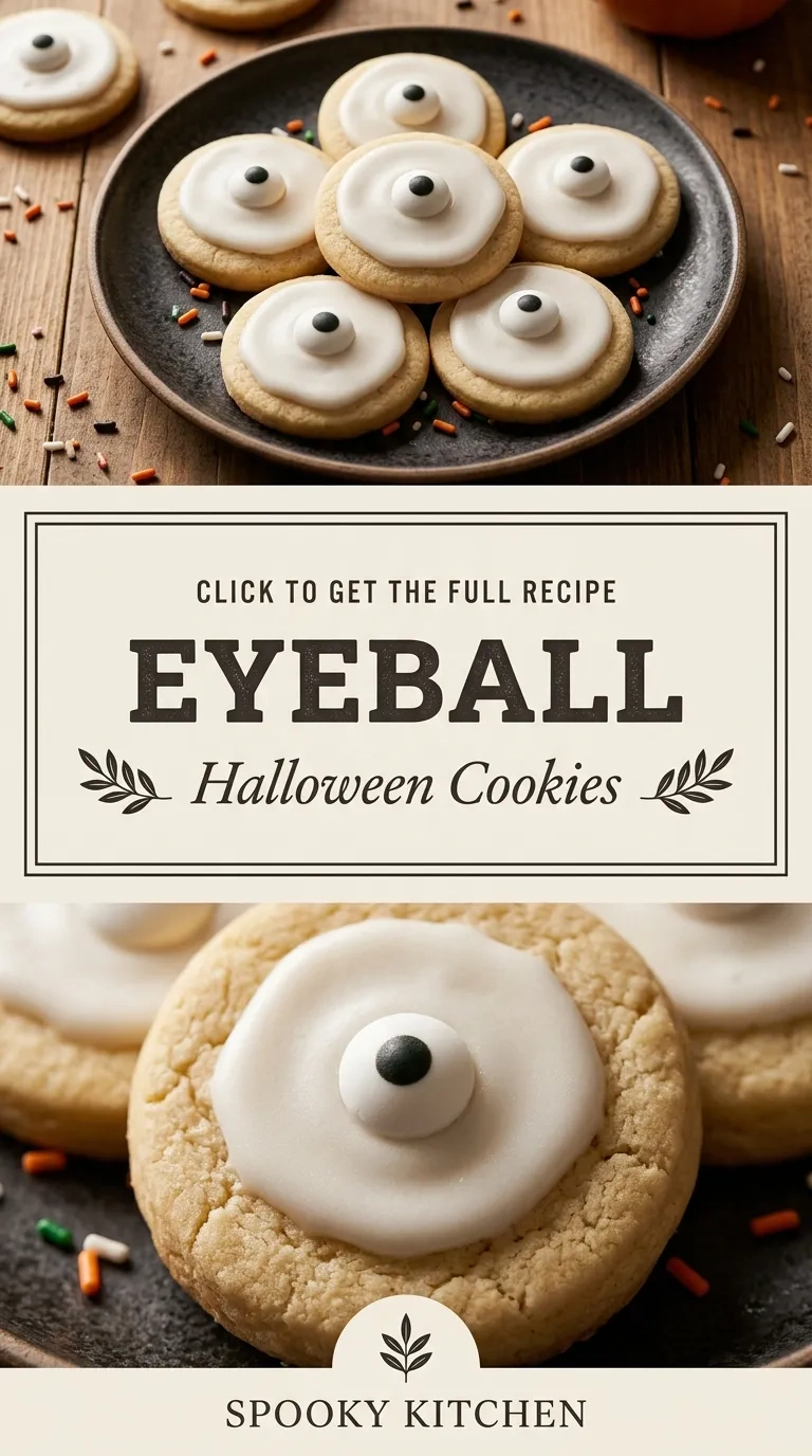 Creepy Eyeball Halloween Cookies | Spooky Dessert Ideas for Halloween Party recipe