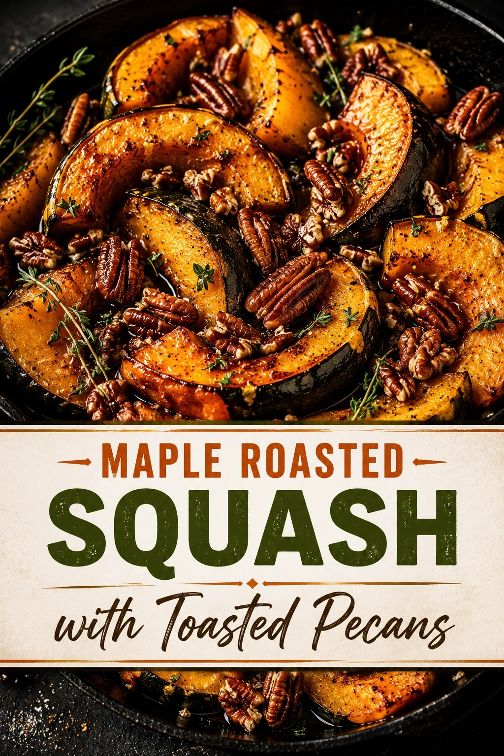 Maple Roasted Squash with Toasted Pecans | Easy Autumn Side Dish Recipe recipe