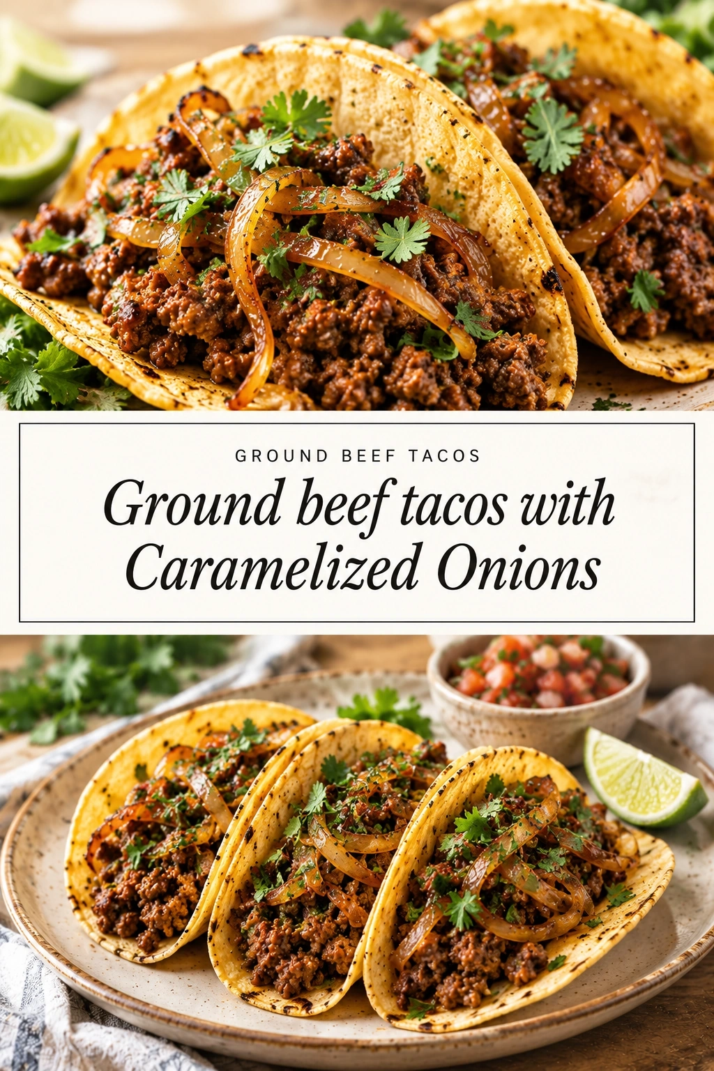 Ground Beef Tacos with Caramelized Onions | Easy Family Taco Night Dinner recipe