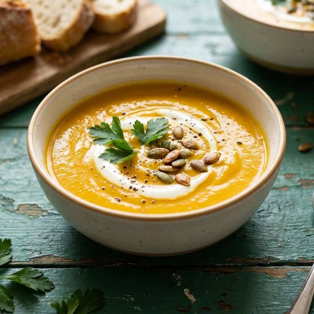 Cozy Creamy Pumpkin Soup Recipe for Warm Autumn Nights | Easy Fall Soup recipe