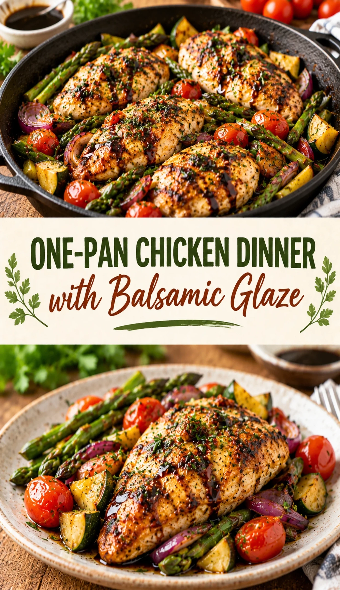 One-Pan Chicken Dinner with Balsamic Glaze | Easy Healthy Weeknight Meal recipe