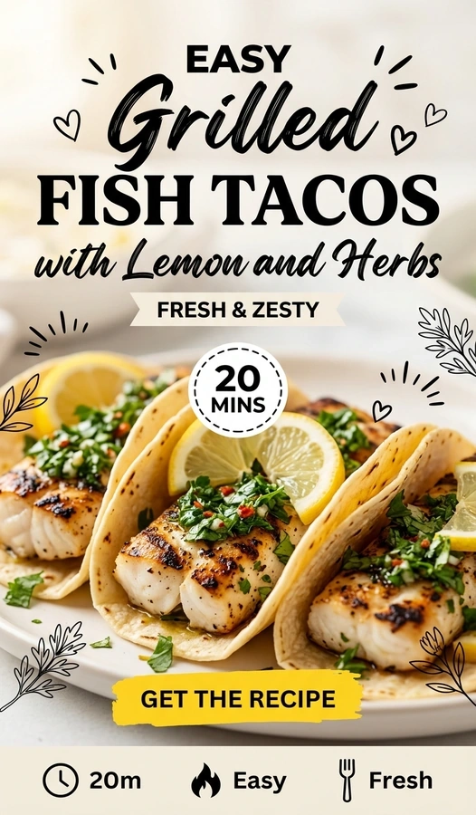 Grilled Fish Tacos with Lemon and Herbs | Easy Summer Seafood Dinner Ideas recipe