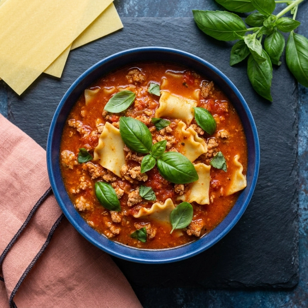 Easy Turkey Lasagna Soup: The Ultimate Comfort Bowl | Healthy Ground Turkey Soup recipe