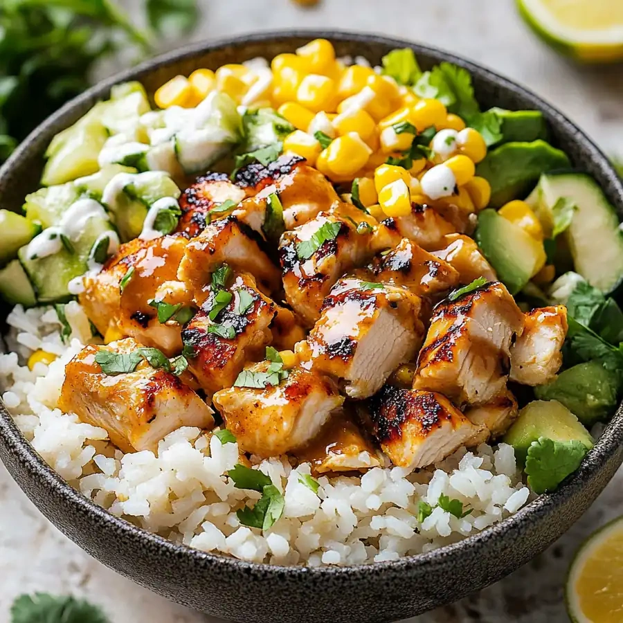 Quick Street Corn Chicken Rice Bowl – Quick Mexican Bowl — recipe
