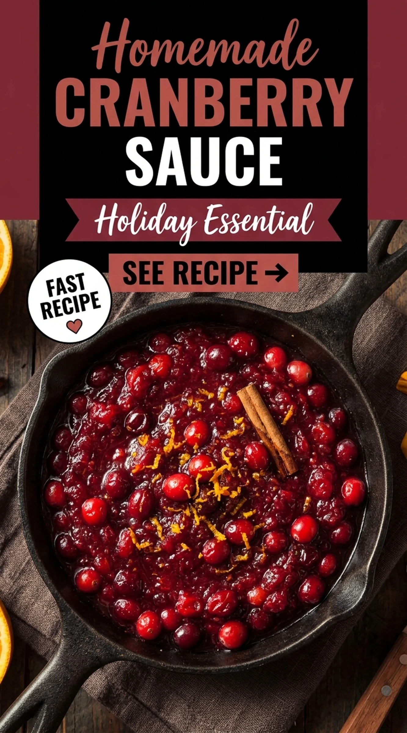 Homemade Cranberry Sauce With Orange Zest | Easy Thanksgiving Side Dish Recipe recipe