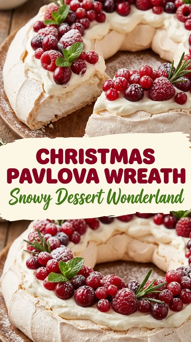 Christmas Pavlova Wreath Recipe: A Snowy Dessert Wonderland for the Holidays! | Holiday Dessert recipe
