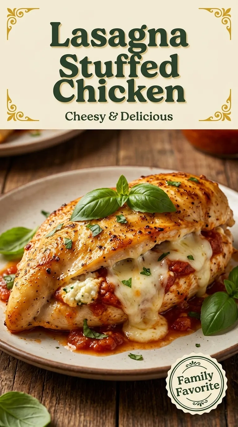 Cheesy Lasagna Stuffed Chicken Breast | Easy Italian Dinner Ideas recipe