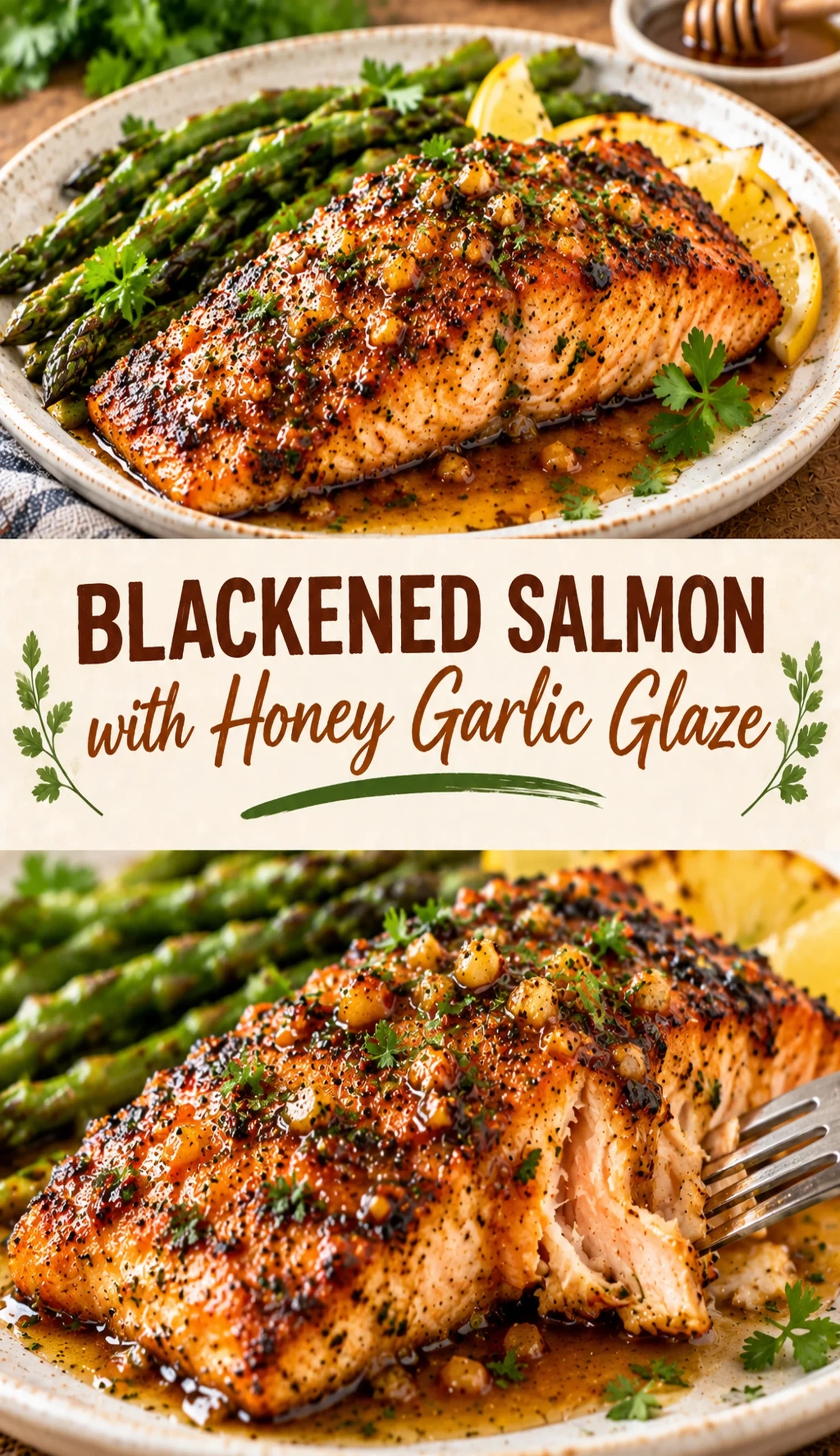 Blackened Salmon with Honey Garlic Glaze | Easy Healthy Dinner Recipe recipe