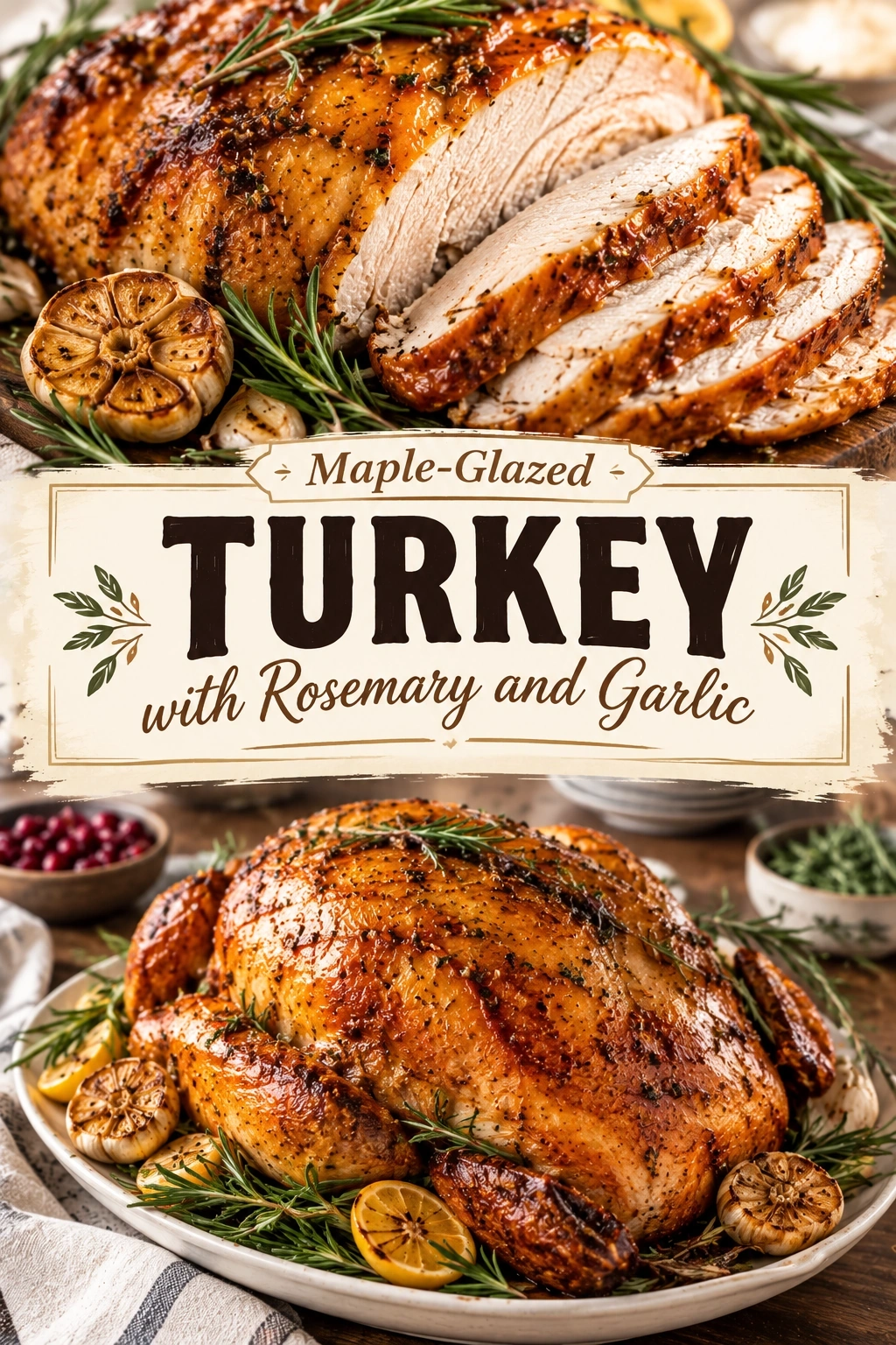Maple-Glazed Turkey with Rosemary and Garlic | Easy Thanksgiving Turkey Recipe recipe
