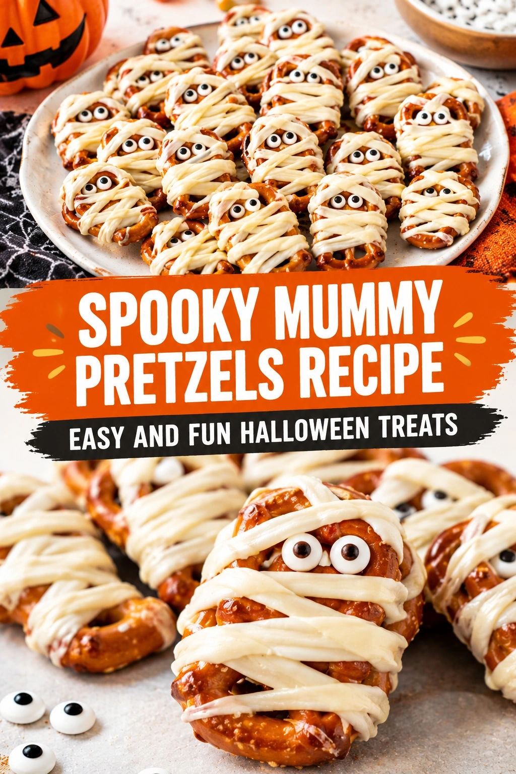 Spooky Mummy Pretzels Recipe – Easy and Fun Halloween Treats | Cute Halloween Snacks recipe