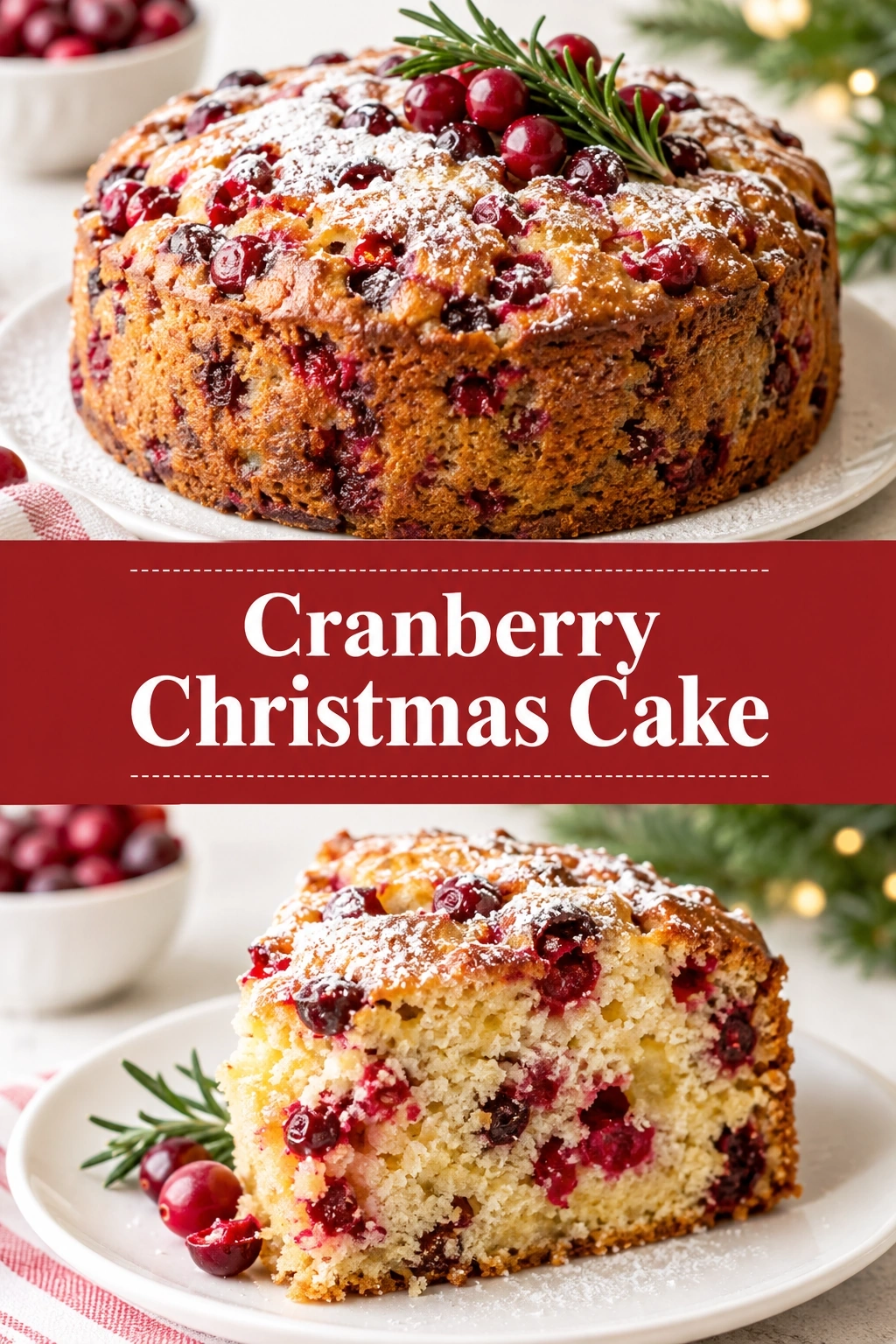 Cranberry Christmas Cake with Cream Cheese Frosting | Festive Holiday Dessert Recipe recipe