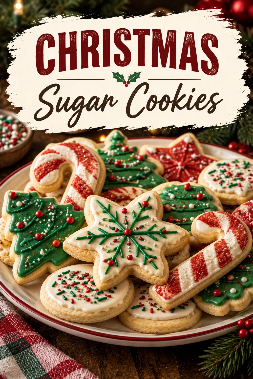 Christmas Sugar Cookies with Buttercream Frosting | Easy Holiday Cookie Recipes recipe