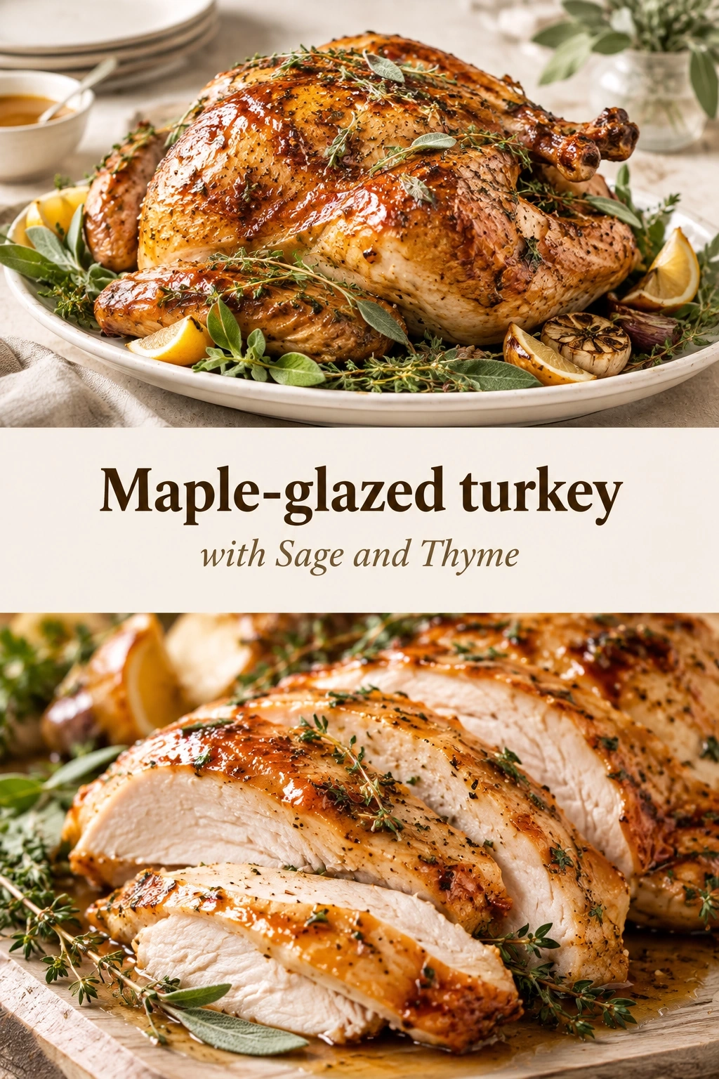 Maple-Glazed Turkey with Sage and Thyme | Easy Thanksgiving Turkey Recipe recipe