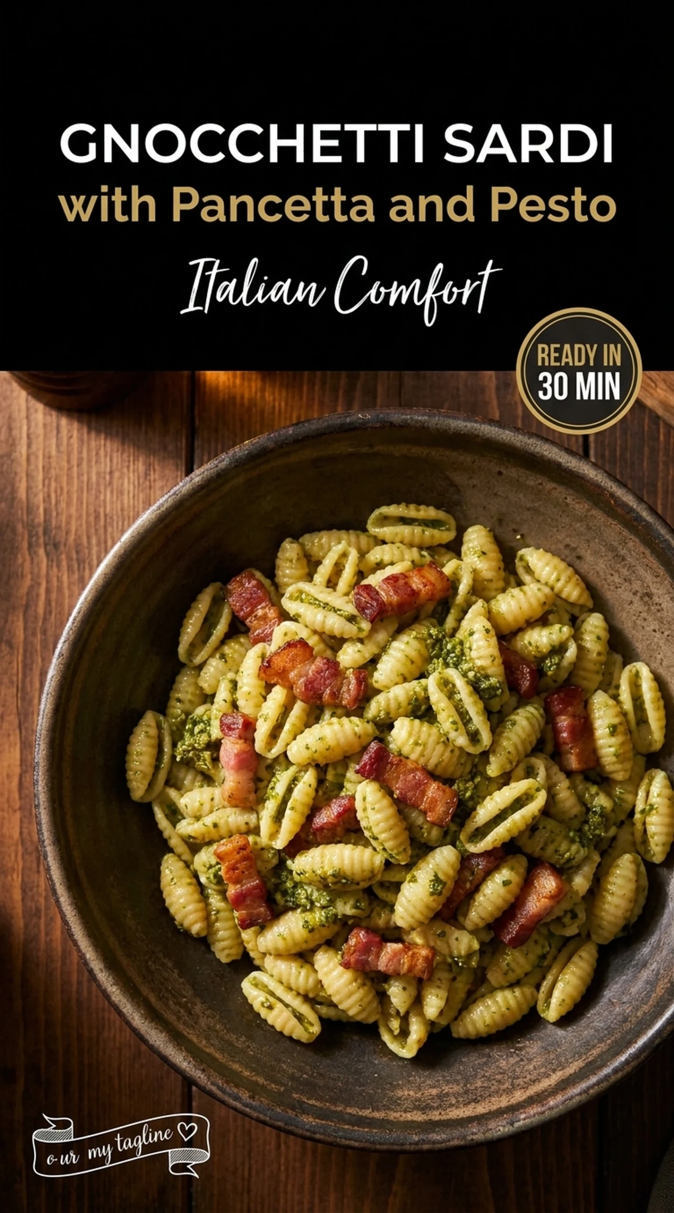 Gnocchetti Sardi with Pancetta and Pesto | Easy Italian Pasta Dinner Idea recipe