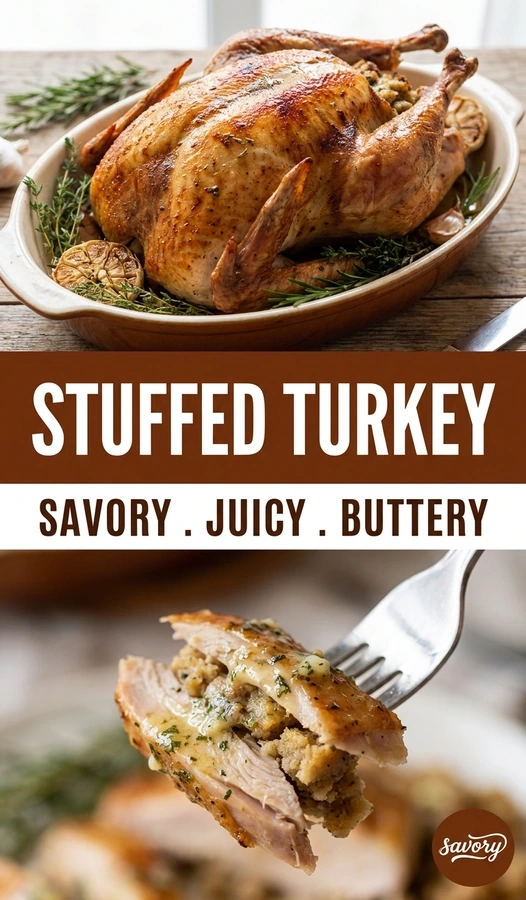 Stuffed Turkey with Garlic Butter | Easy Thanksgiving Turkey Recipe recipe