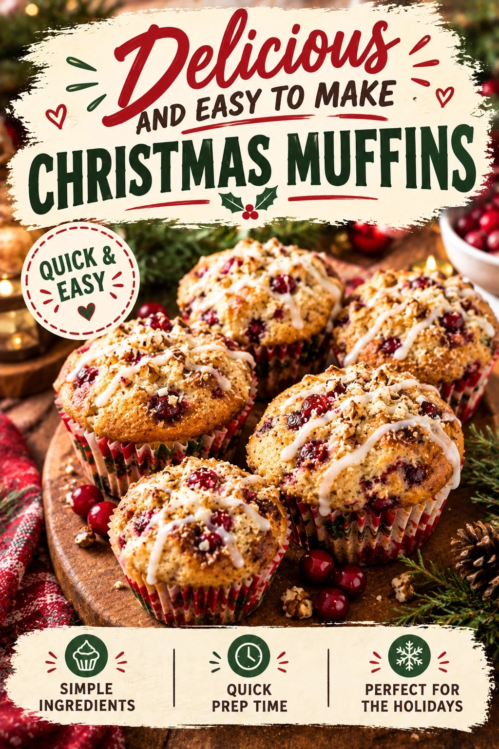 Delicious and Easy Christmas Muffins | Festive Holiday Breakfast Recipe recipe