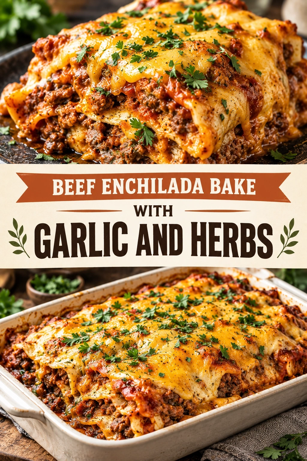 Beef Enchilada Bake with Garlic and Herbs | Easy Mexican Dinner Ideas recipe