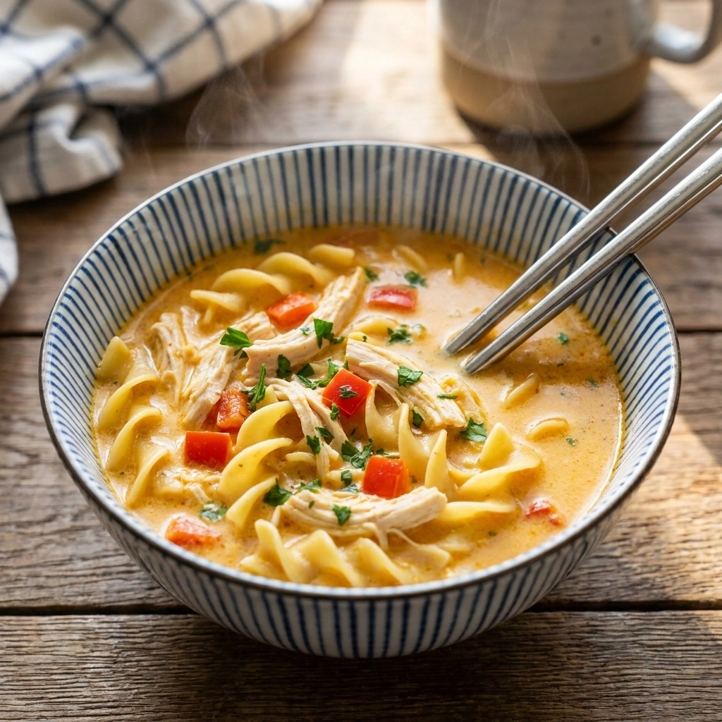Crack Chicken Noodle Soup: A Comfort Food Favorite | Easy Creamy Chicken Soup recipe