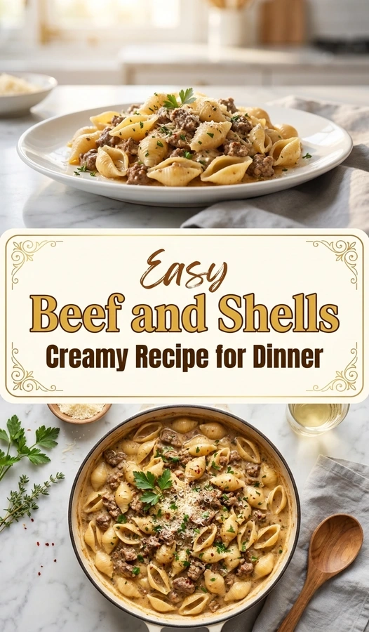 Easy Creamy Beef and Shells Recipe for Dinner | Family Favorite Pasta Meal recipe