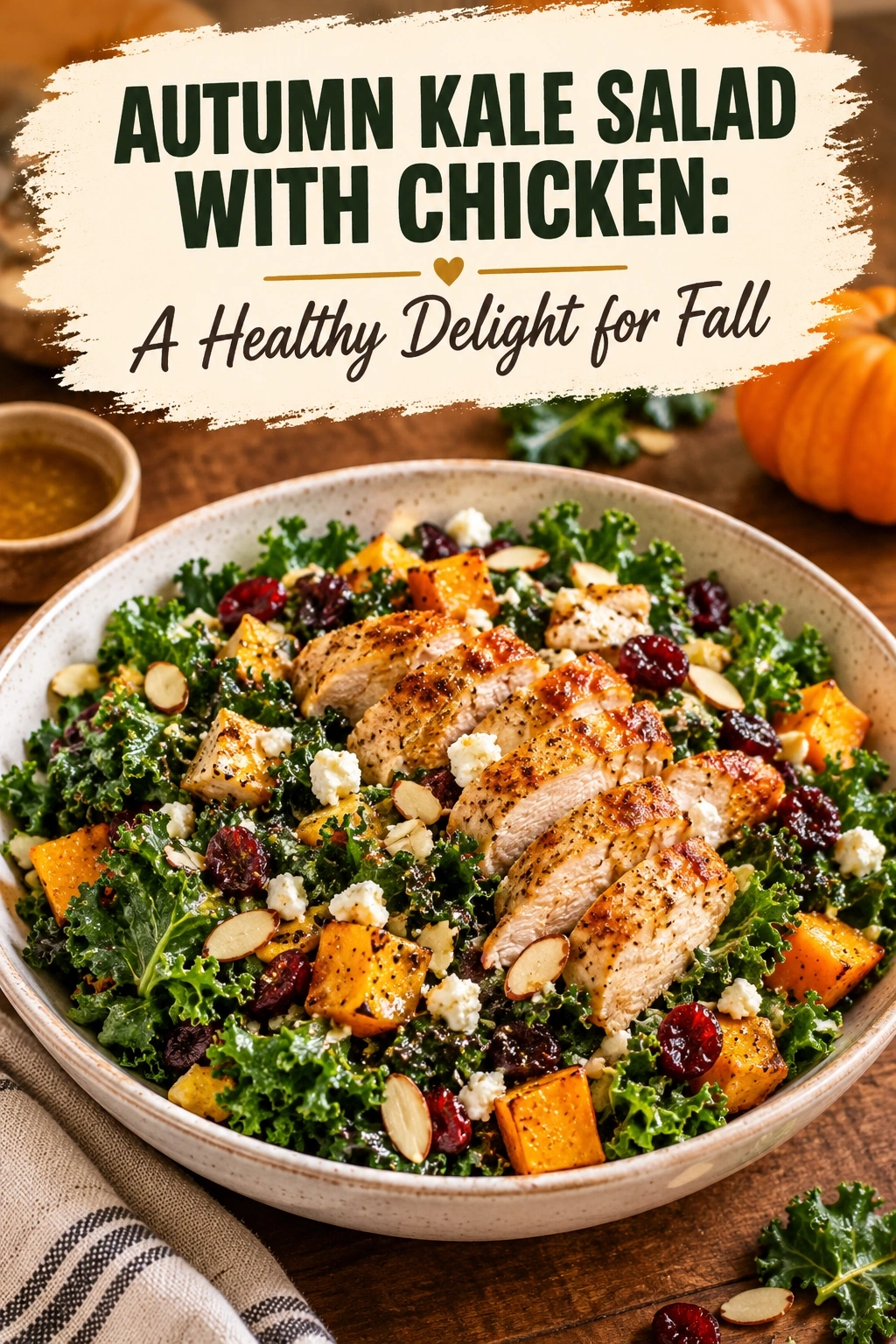 Autumn Kale Salad with Chicken: A Healthy Delight for Fall | Easy Healthy Fall Salad recipe