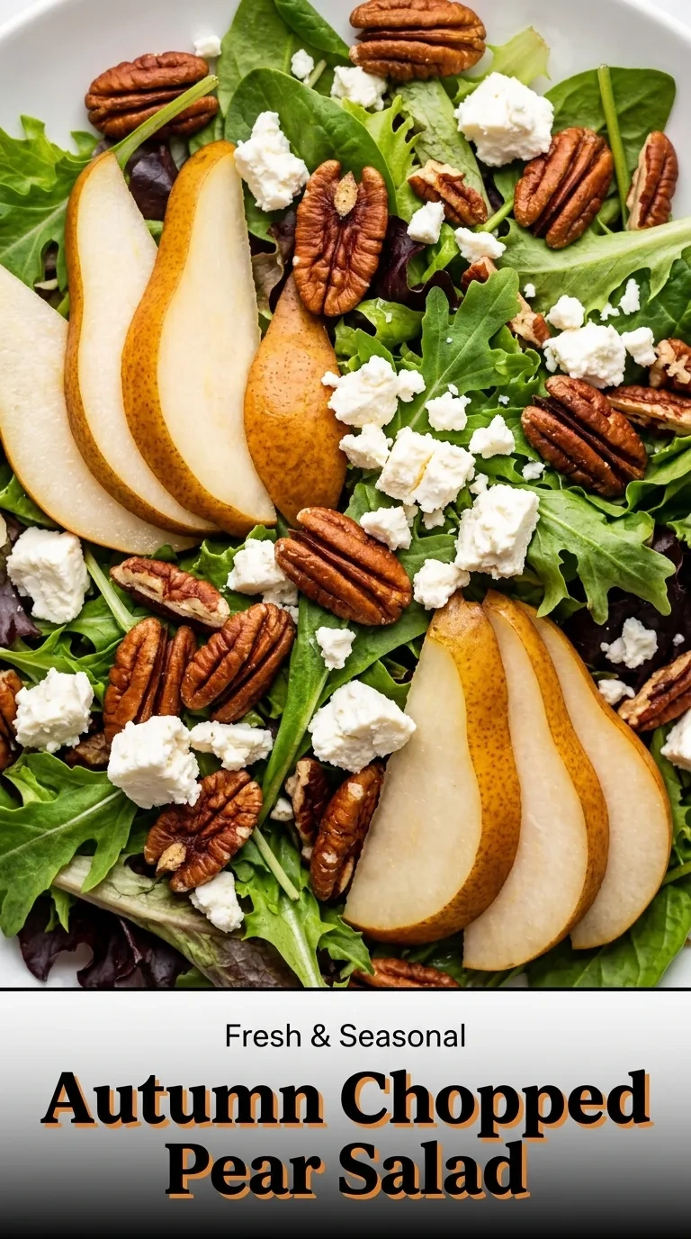 Autumn Chopped Pear Salad with Maple-Cider Vinaigrette | Healthy Fall Salad Recipe recipe